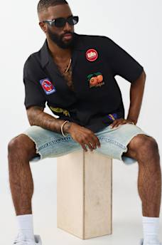 CAMISA BORDADA DE SARGA CON CUELLO DE CAMPANA, image 6