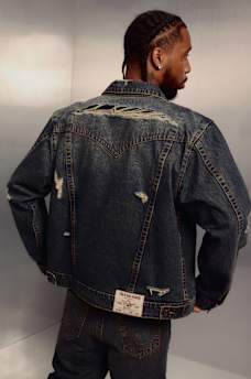 JIMMY DESTROYED OVERSIZED DENIM JACKET, image 2