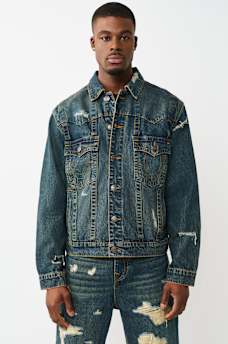 JIMMY DESTROYED OVERSIZED DENIM JACKET, image 6