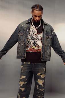 JIMMY DESTROYED OVERSIZED DENIM JACKET, image 1