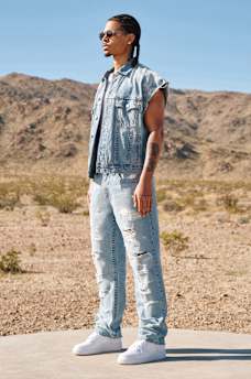 BOBBY DESTROYED FLAP BAGGY JEAN 32", image 3