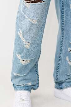 BOBBY DESTROYED FLAP BAGGY JEAN 32", image 7