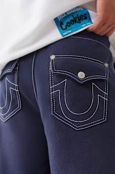 TRUE RELIGION X COOKIES APPLIQUÉ LONG SWEAT SHORT, image 4