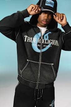 TRUE RELIGION X COOKIES EMBROIDERED ZIP HOODIE, image 1