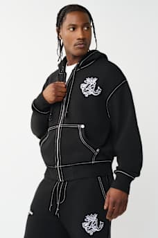 LOGO CREST BIG T BOXY ZIP HOODIE, image 3