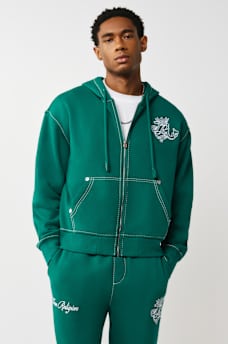LOGO CREST BIG T BOXY ZIP HOODIE, image 2