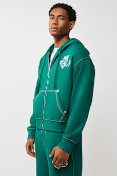 LOGO CREST BIG T BOXY ZIP HOODIE, image 3