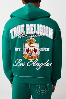 LOGO CREST BIG T BOXY ZIP HOODIE, image 1