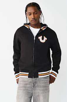 SUDADERA CON CAPUCHA Y CIERRE, Y APLIQUE CON MALLA, image 2