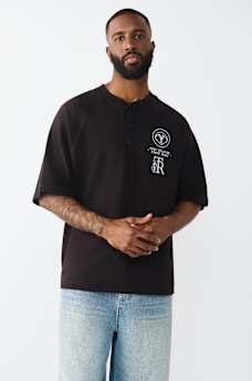 RAGLAN OVERSIZED HENLEY TEE, image 1