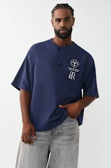 RAGLAN OVERSIZED HENLEY TEE, image 1