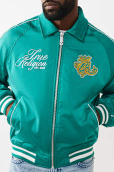 LOGO CREST SATIN RETRO BOMBER JACKET, image 2
