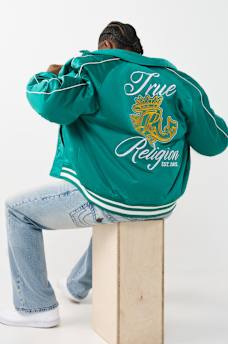 LOGO CREST SATIN RETRO BOMBER JACKET, image 4