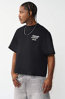 PRINT MESH STACKED LOGO HEAVYWEIGHT BOXY TEE, image 3