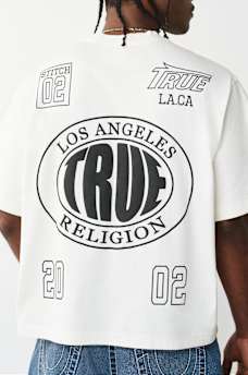 PRINT MESH STACKED LOGO HEAVYWEIGHT BOXY TEE, image 5