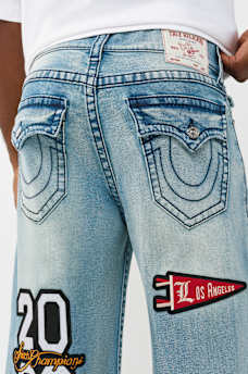 VINNY VARSITY PATCH BIG T ULTRA BAGGY JEAN 34", image 2