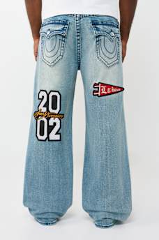 VINNY VARSITY PATCH BIG T ULTRA BAGGY JEAN 34", image 5