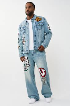 VINNY VARSITY PATCH BIG T ULTRA BAGGY JEAN 34", image 6