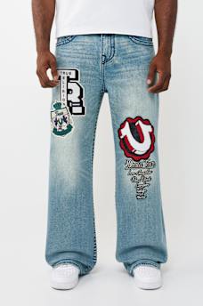 VINNY VARSITY PATCH BIG T ULTRA BAGGY JEAN 34", image 1