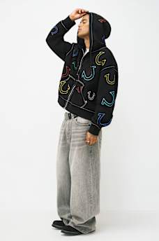 HORSESHOE BIG T BOXY ZIP HOODIE, image 2