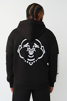 BUDDHA FACE LOGO ZIP HOODIE, image 1