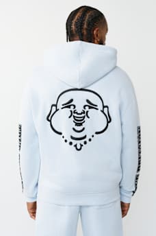 BUDDHA FACE LOGO ZIP HOODIE, image 1