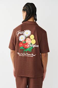 CAMISETA DE CAMPAMENTO TEJIDA CON FLORES, image 5