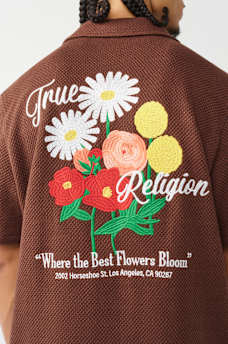 BLOOMS KNIT CAMP SHIRT