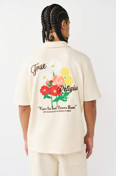 CAMISETA DE CAMPAMENTO TEJIDA CON FLORES, image 7