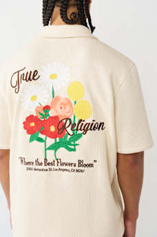 BLOOMS KNIT CAMP SHIRT