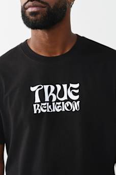 WAVY LOGO BUDDHA FACE GRAPHIC TEE, image 2