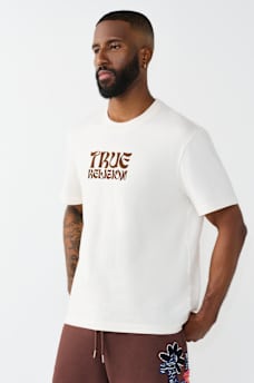 WAVY LOGO BUDDHA FACE GRAPHIC TEE, image 6