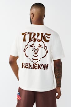 WAVY LOGO BUDDHA FACE GRAPHIC TEE, image 7