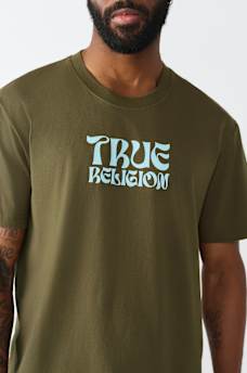 WAVY LOGO BUDDHA FACE GRAPHIC TEE, image 2