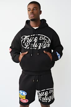 LOGO PATCH BOXY PULLOVER HOODIE, image 1