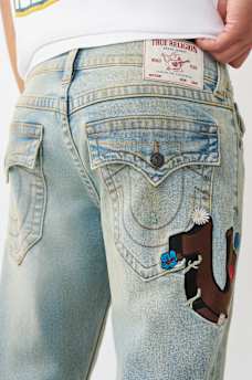 RICKY EMBROIDERED POCKET FLAP STRAIGHT JEAN 34"