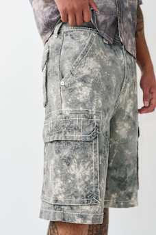 VINNY BIG T TIE-DYE CAMO ULTRA BAGGY CARGO SHORT, image 4
