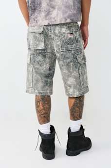 VINNY BIG T TIE-DYE CAMO ULTRA BAGGY CARGO SHORT, image 5