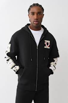 SUDADERA DE FELPA CON CAPUCHA, CIERRE Y APLIQUE, image 2