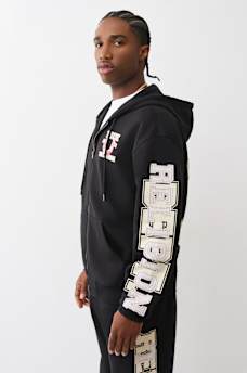 SUDADERA DE FELPA CON CAPUCHA, CIERRE Y APLIQUE, image 3