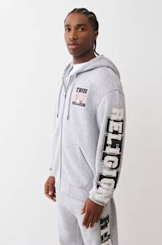 SUDADERA DE FELPA CON CAPUCHA, CIERRE Y APLIQUE, image 3