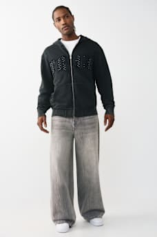 STUDDED LOGO ZIP HOODIE, image 6