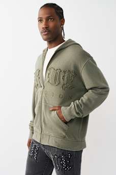 STUDDED LOGO ZIP HOODIE, image 5