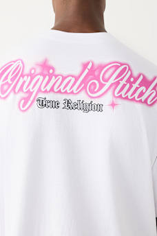 RHINESTONE LOGO HEAVYWEIGHT BOXY TEE, image 2
