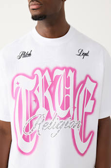 RHINESTONE LOGO HEAVYWEIGHT BOXY TEE, image 3