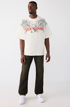T-SHIRT &Eacute;PAIS SURDIMENSIONN&Eacute; AVEC LOGO DE TIGRE