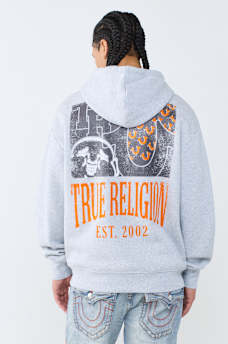 BUDDHA ARCHED LOGO ZIP HOODIE