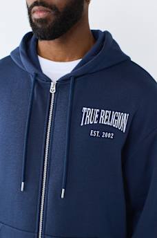 BUDDHA ARCHED LOGO ZIP HOODIE