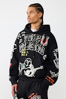 SKETCHED LOGO BOXY HOODIE