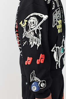 SKETCHED LOGO BOXY HOODIE